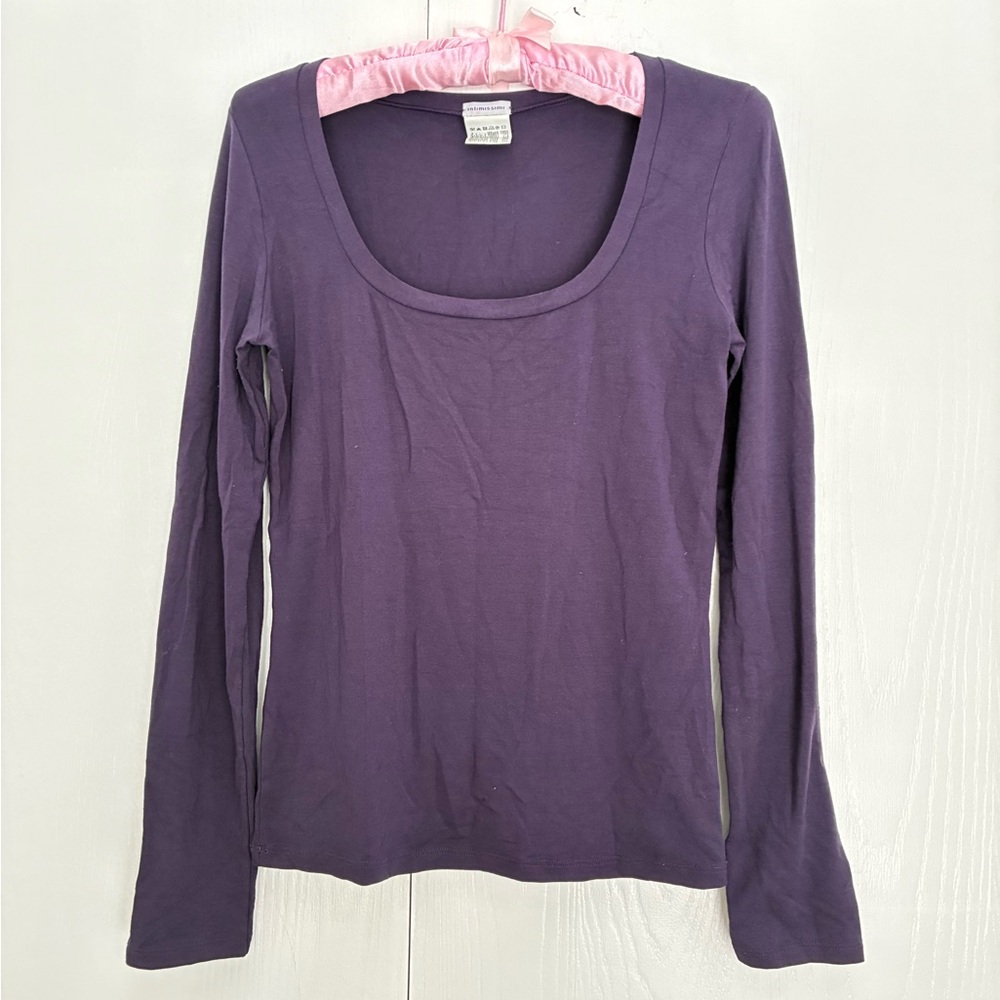 Intimissimi Super Soft Low Compression Shape Wear Purple Long Sleeve Top Medium